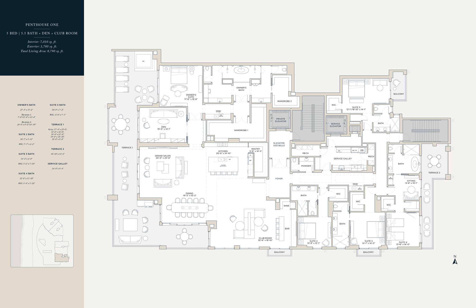Rosewood Residences Naples Floorplan Penthouse 1