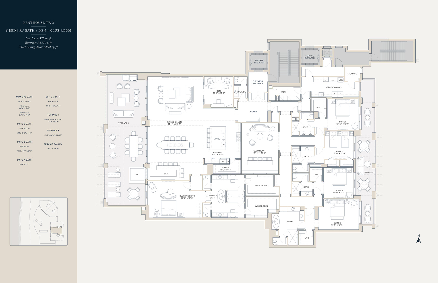 Rosewood Residences Naples Floorplan Penthouse 2